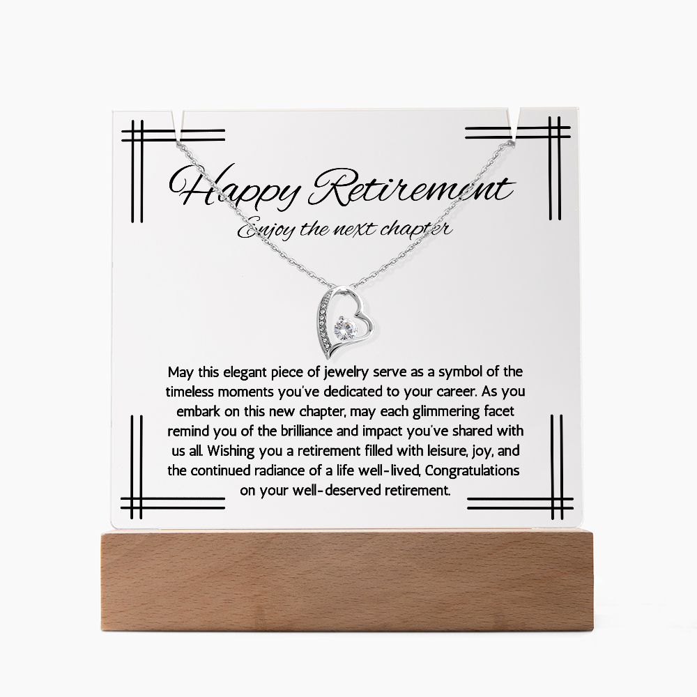 Retirement gift for women, retirement necklace, jewelry for retirement LED Lighted Acrylic Keepsakegift for coworkers, coworker leaving