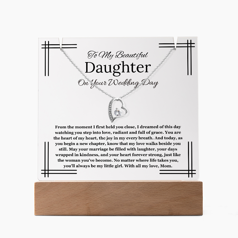 Bride Gift From Mom To Daughter On Wedding Day LED Acrylic Keepsake Necklace Gift For Daughter On Wedding Day From Mother To Daughter