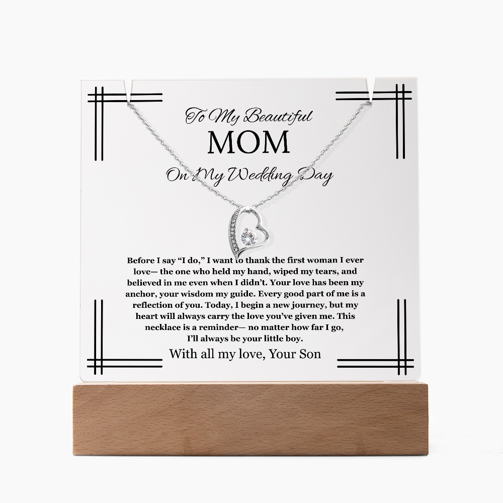 Mother of the Groom Gift From Son To Mom Gift Acrylic Keepsake Jewelry Wedding Gift Necklace Groom to Mother Son to Mother Gift