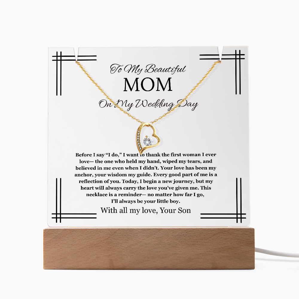 Mother of the Groom Gift From Son To Mom Gift Acrylic Keepsake Jewelry Wedding Gift Necklace Groom to Mother Son to Mother Gift