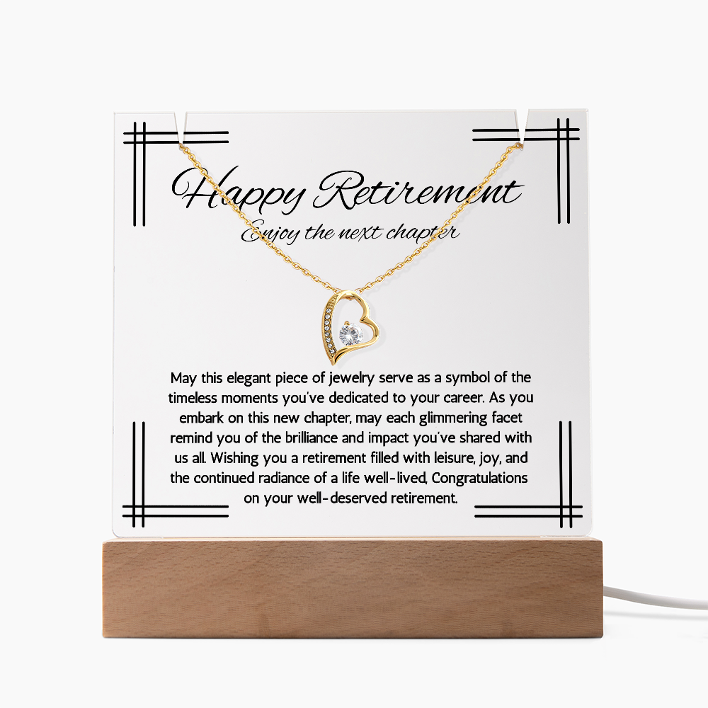 Retirement gift for women, retirement necklace, jewelry for retirement LED Lighted Acrylic Keepsakegift for coworkers, coworker leaving