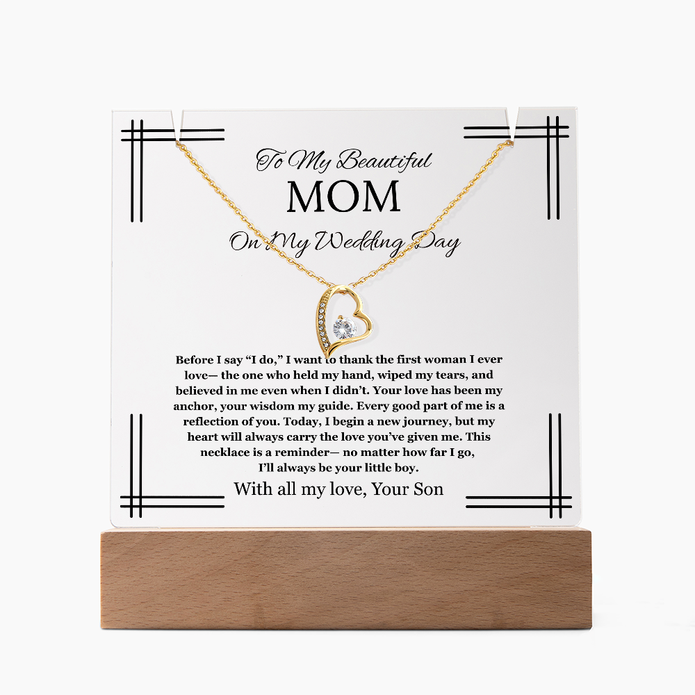 Mother of the Groom Gift From Son To Mom Gift Acrylic Keepsake Jewelry Wedding Gift Necklace Groom to Mother Son to Mother Gift