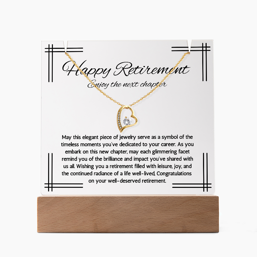 Retirement gift for women, retirement necklace, jewelry for retirement LED Lighted Acrylic Keepsakegift for coworkers, coworker leaving