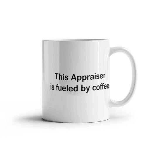 Appraiser Gifts -Fueled by Coffee -Funny Christmas Gifts - Porcelain Coffee Mug Cute Cool Ceramic Cup Black, Best Office Tea Mug & Birthday Gag Gifts