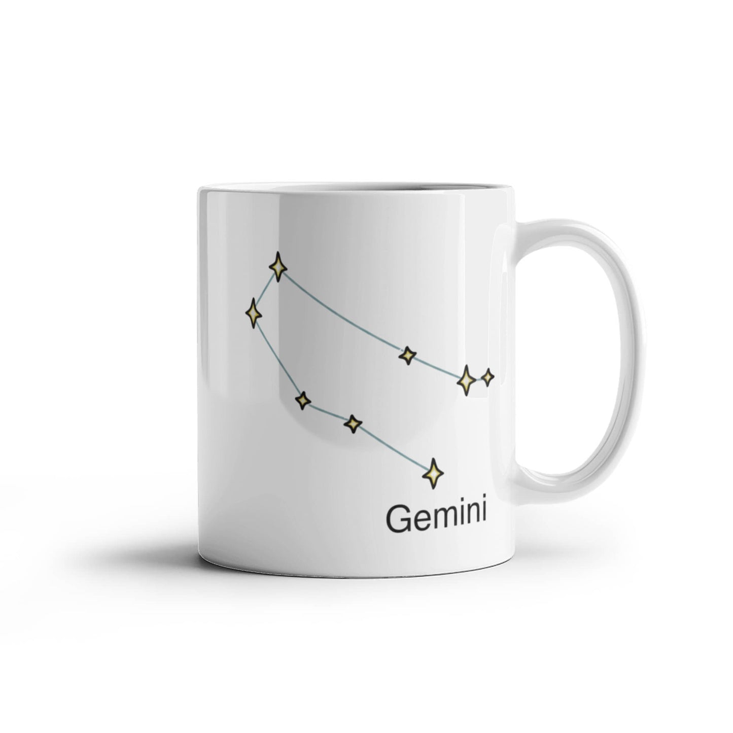 Gemini Zodiac Name Constellation Coffee Mug White Unique Large Big White Coffee cup-Stars Appear in the White Sky-11 OZ-Ceramic-Gifts for Birthday,Chr