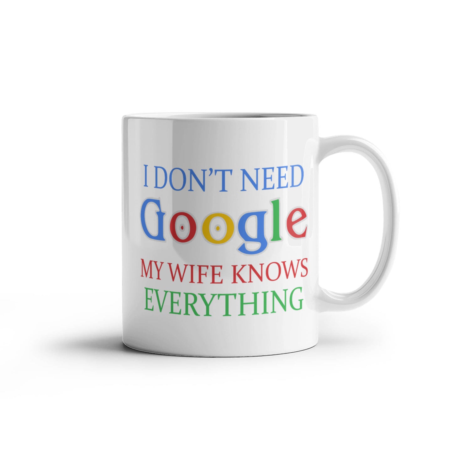 My Gorgeous Wife Coffee mug, I Don't Need Google My Wife Knows Everything-White Porcelain Coffee Mug 11 oz