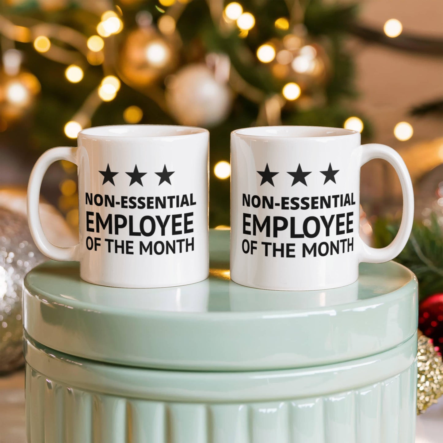 Funny Employee Coffee Mug, Non Essential Employee Of The Month- White Porcelain Coffee Mug 11 Oz Funny Quotes Coffee Mug