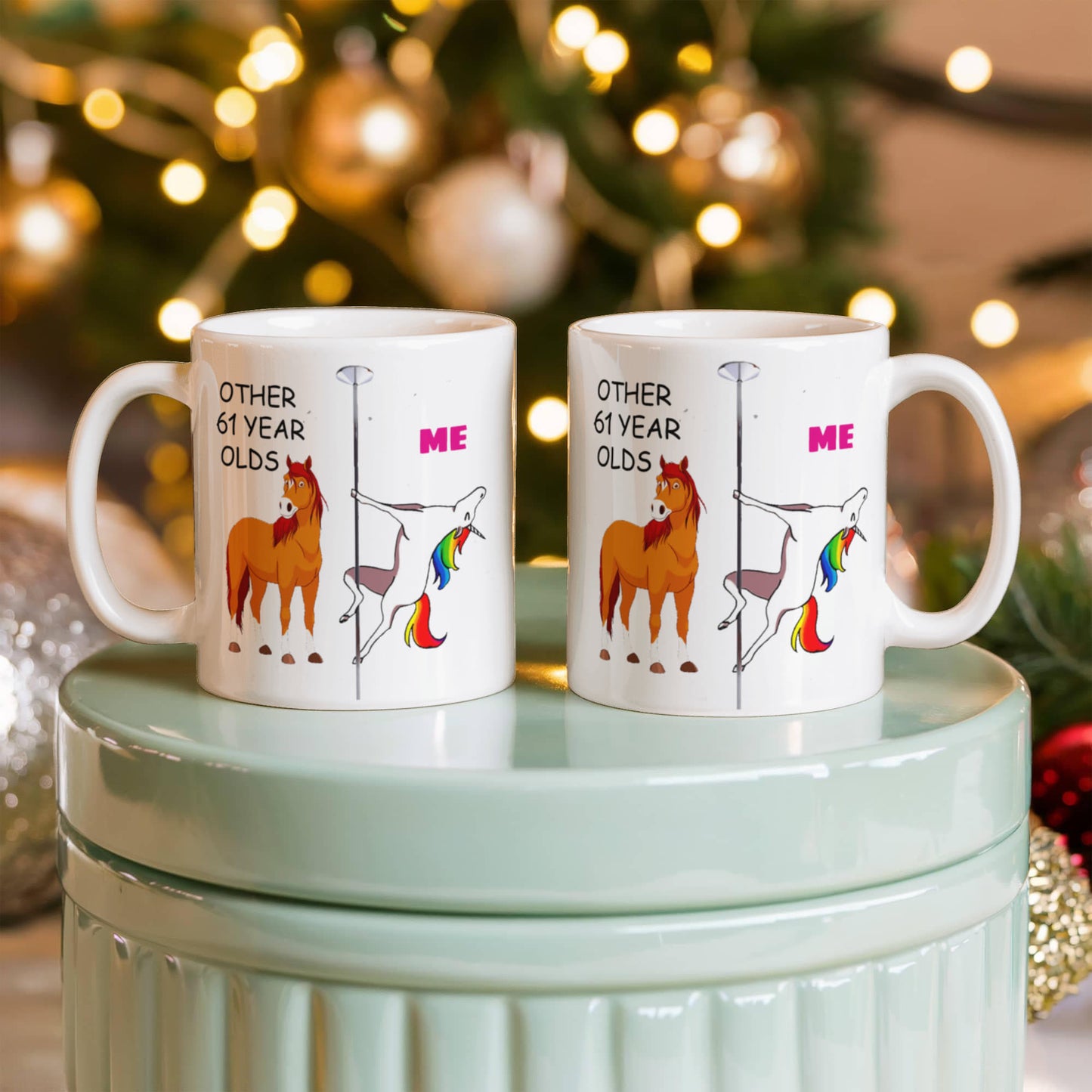 61st Birthday Gift for Women - Other 61 Year Olds Me Unicorn Coffee Mug - Funny White Porcelain Coffee 11 oz