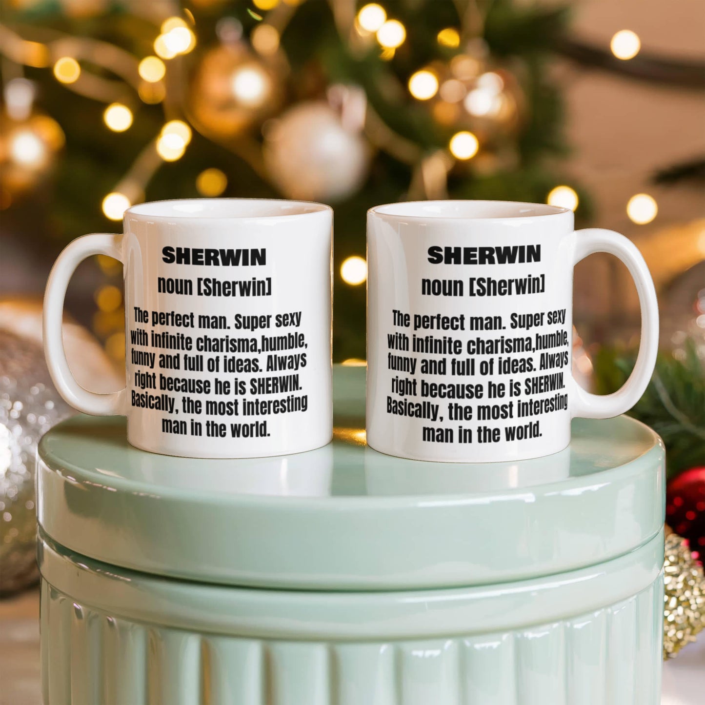 Sherwin First Name Adult Definition - Funny White Porcelain Coffee Mug Cute Ceramic Cup 11 oz