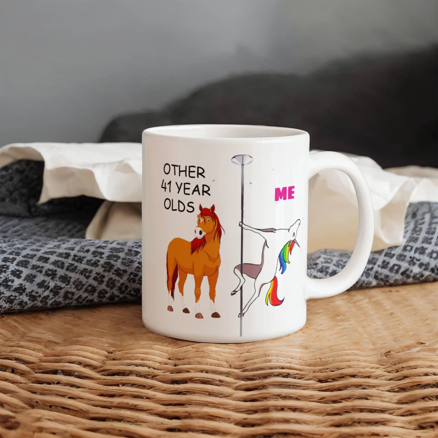 41st Birthday Gift for Women - Other 41 Year Olds Me Unicorn Coffee Mug - Funny White Porcelain Coffee 11 oz