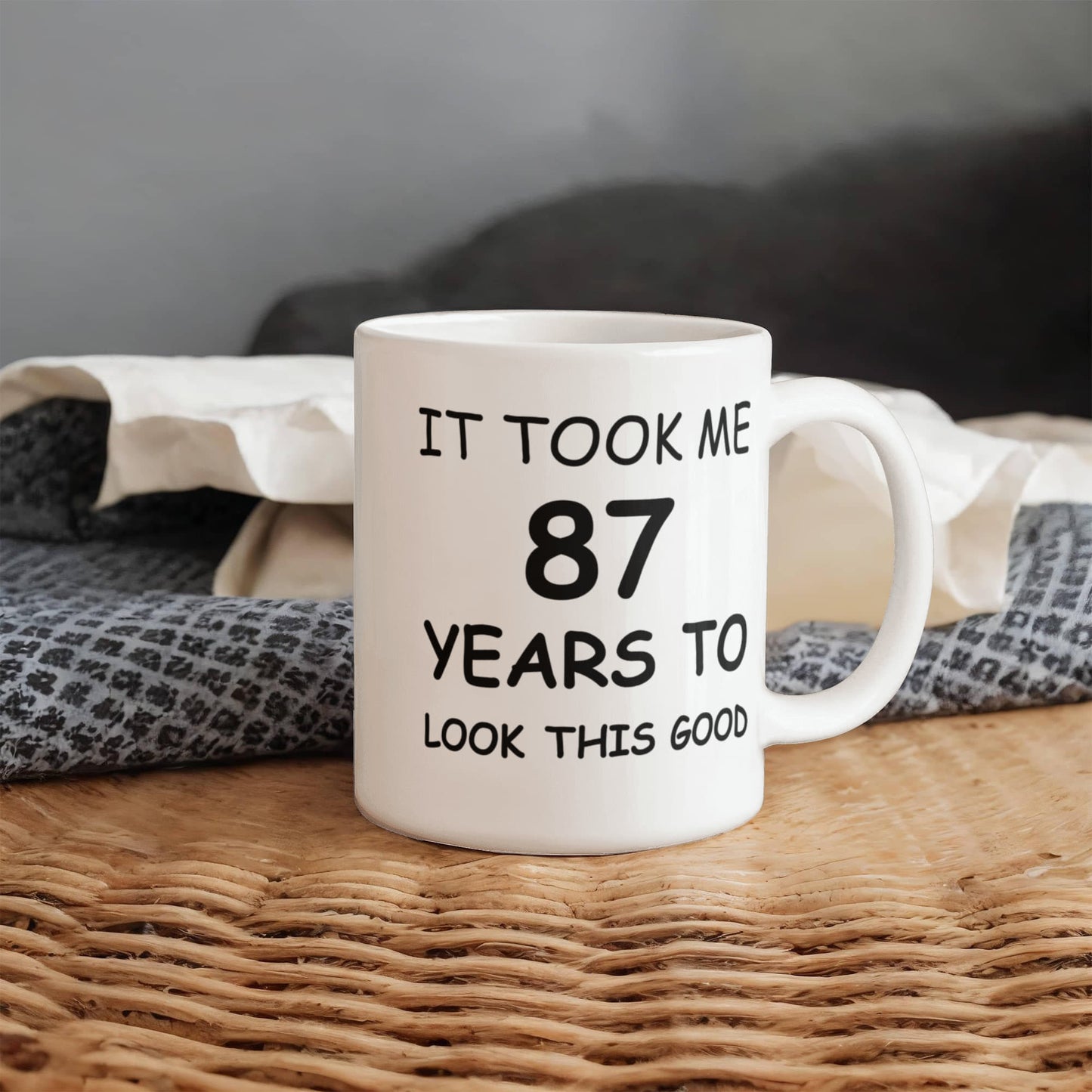 87th Birthday Mug for Men/Women, Birthday Coffee Mugs - It Took me 87 Years to Look This Good - Best 87th Birthday White Coffee Mug 11 oz