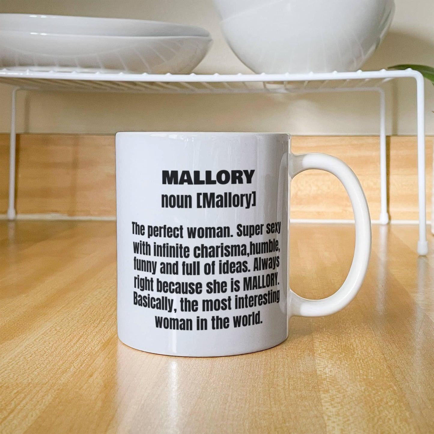 Mallory First Name Adult Definition - Funny White Porcelain Coffee Mug Cute Ceramic Cup 11 oz