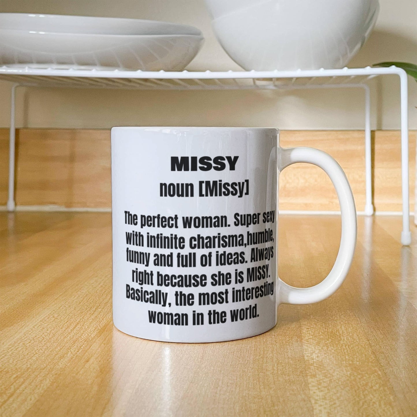 Missy First Name Adult Definition - Funny White Porcelain Coffee Mug Cute Ceramic Cup 11 oz