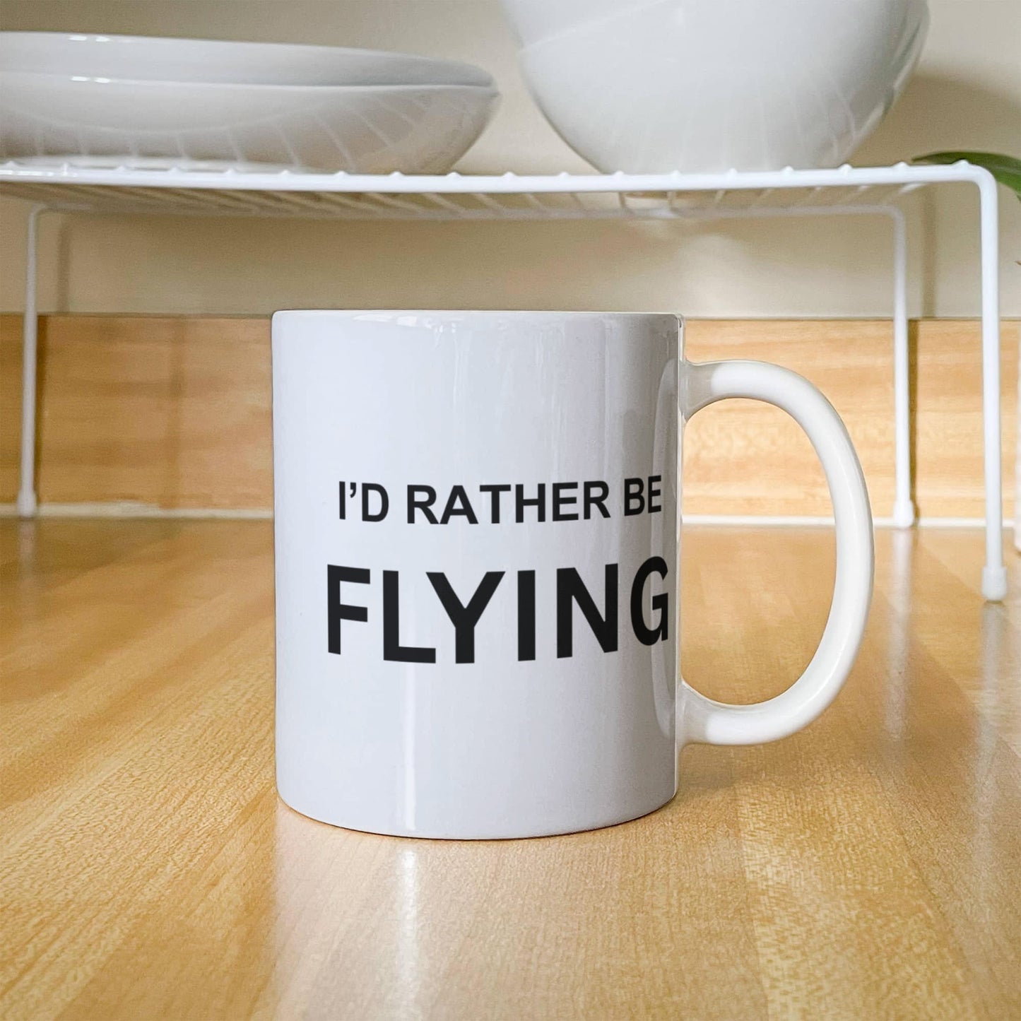 Pilot shot glass quotes mugs, I'd rather be flying - White Porcelain Coffee 11 oz