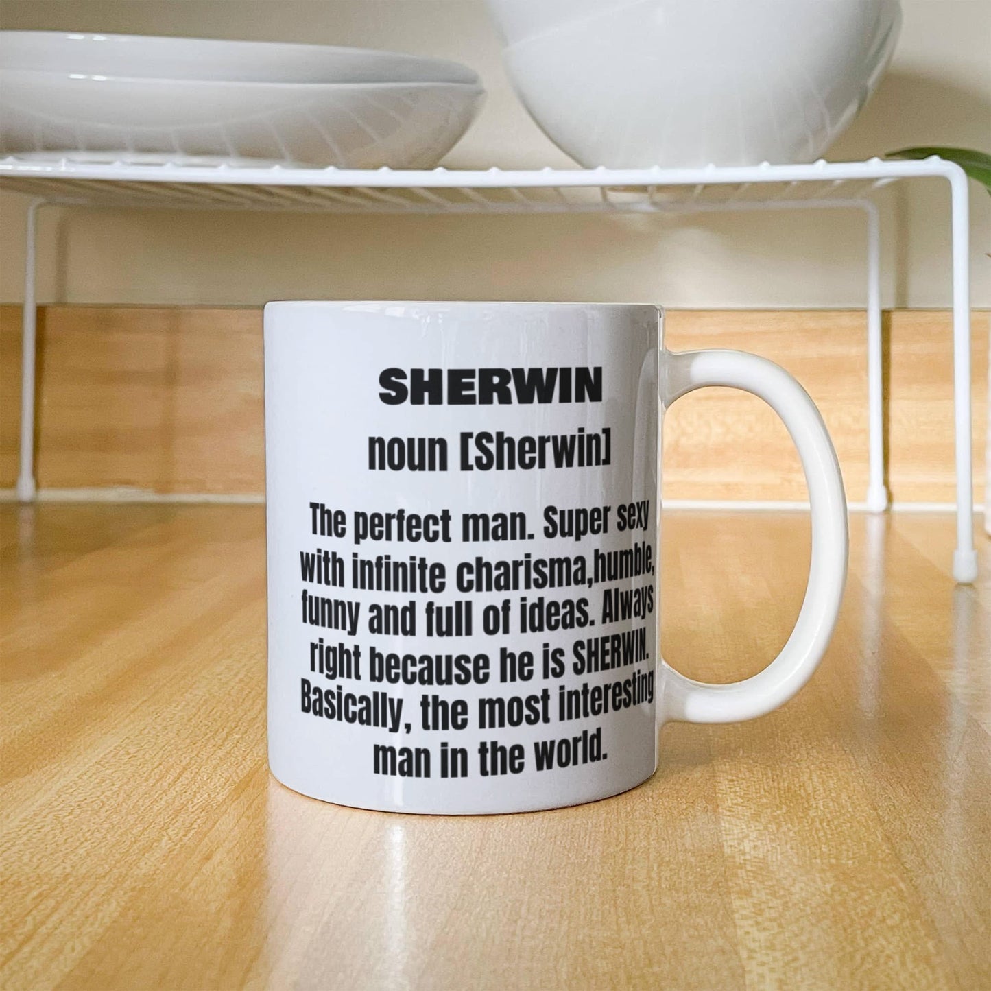 Sherwin First Name Adult Definition - Funny White Porcelain Coffee Mug Cute Ceramic Cup 11 oz