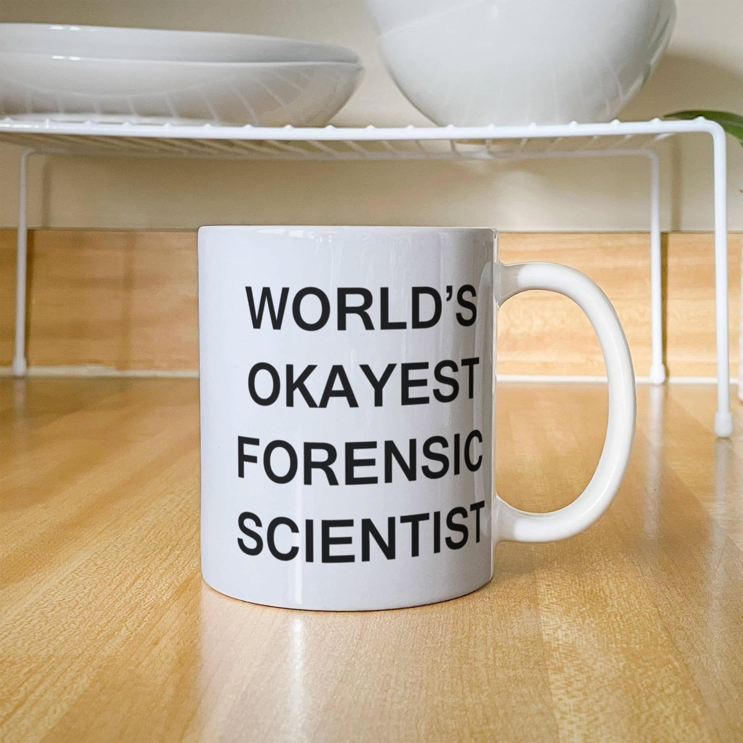 Funny Mug - World's Okayest Forensic scientist - Porcelain White Funny Coffee Mug & Coffee Cup Gifts 11 OZ
