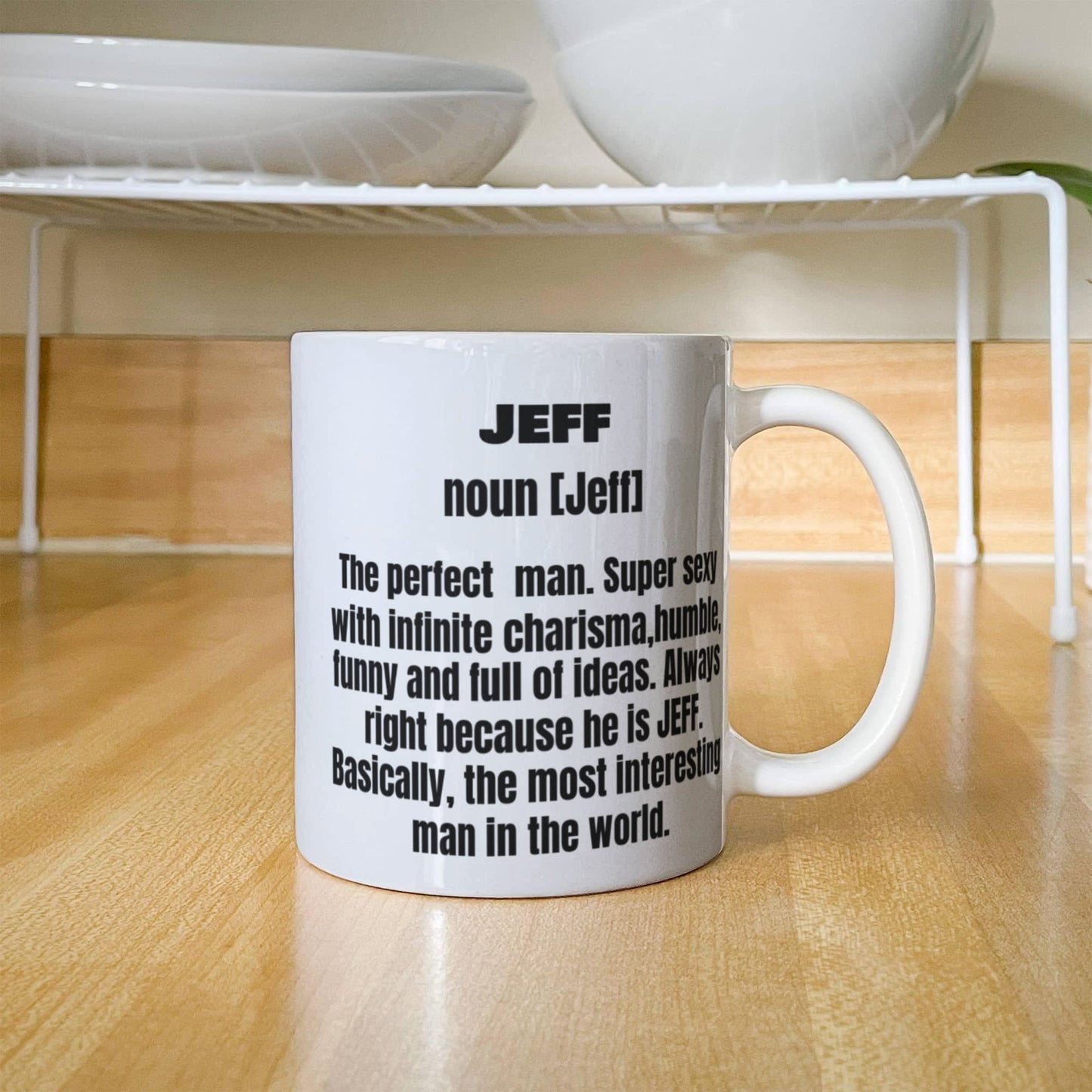 Jeff First Name Adult Definition - Funny White Porcelain Coffee Mug Cute Ceramic Cup 11 oz
