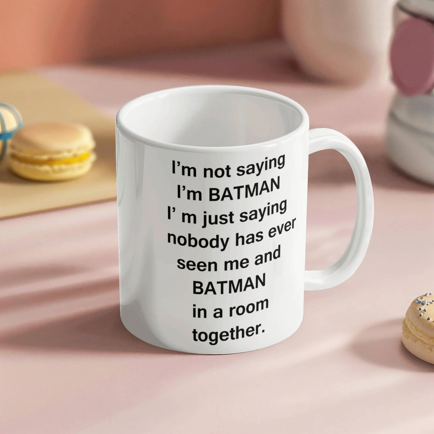 Batman And Me White Mugs - Funny Coffee Mugs For SuperHero Lovers - Porcelain white Mug 11 oz