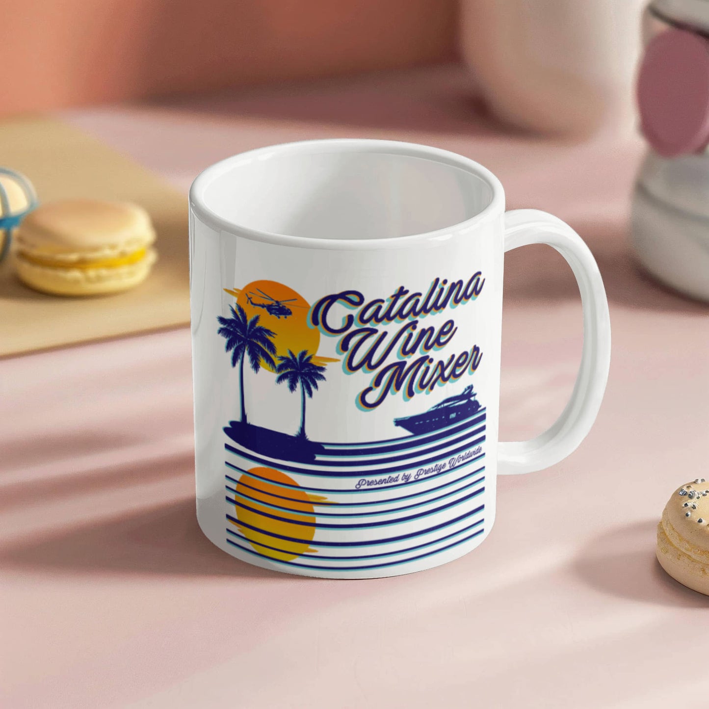 Pop culture lovers mugs , Catalina Wine Mixer - White Coffee Mug Porcelain Tea Cup 11 oz