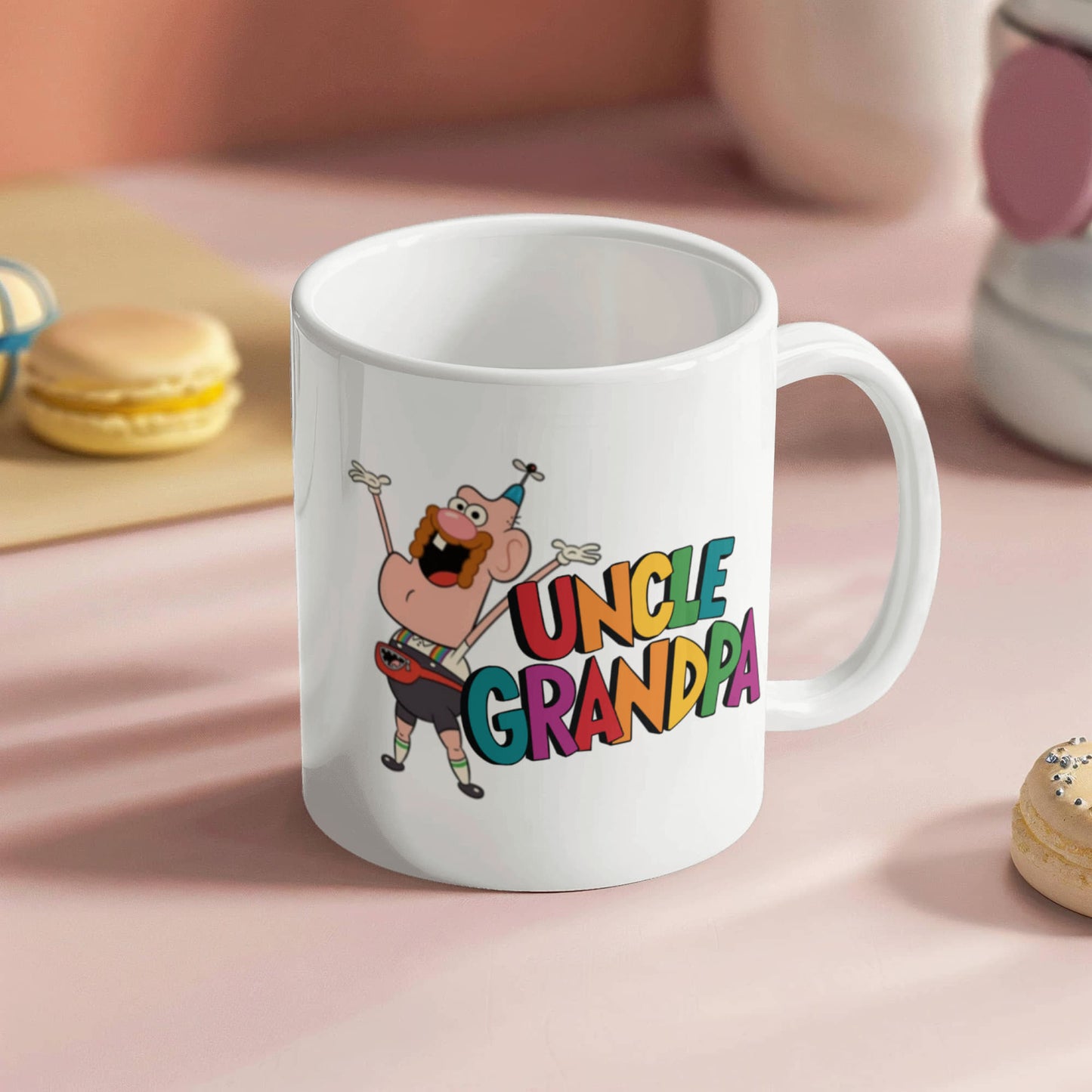 UNCLE GRANDPA Coffee Cup - White Porcelain Coffee Cup,Premium 11 oz White coffee cup