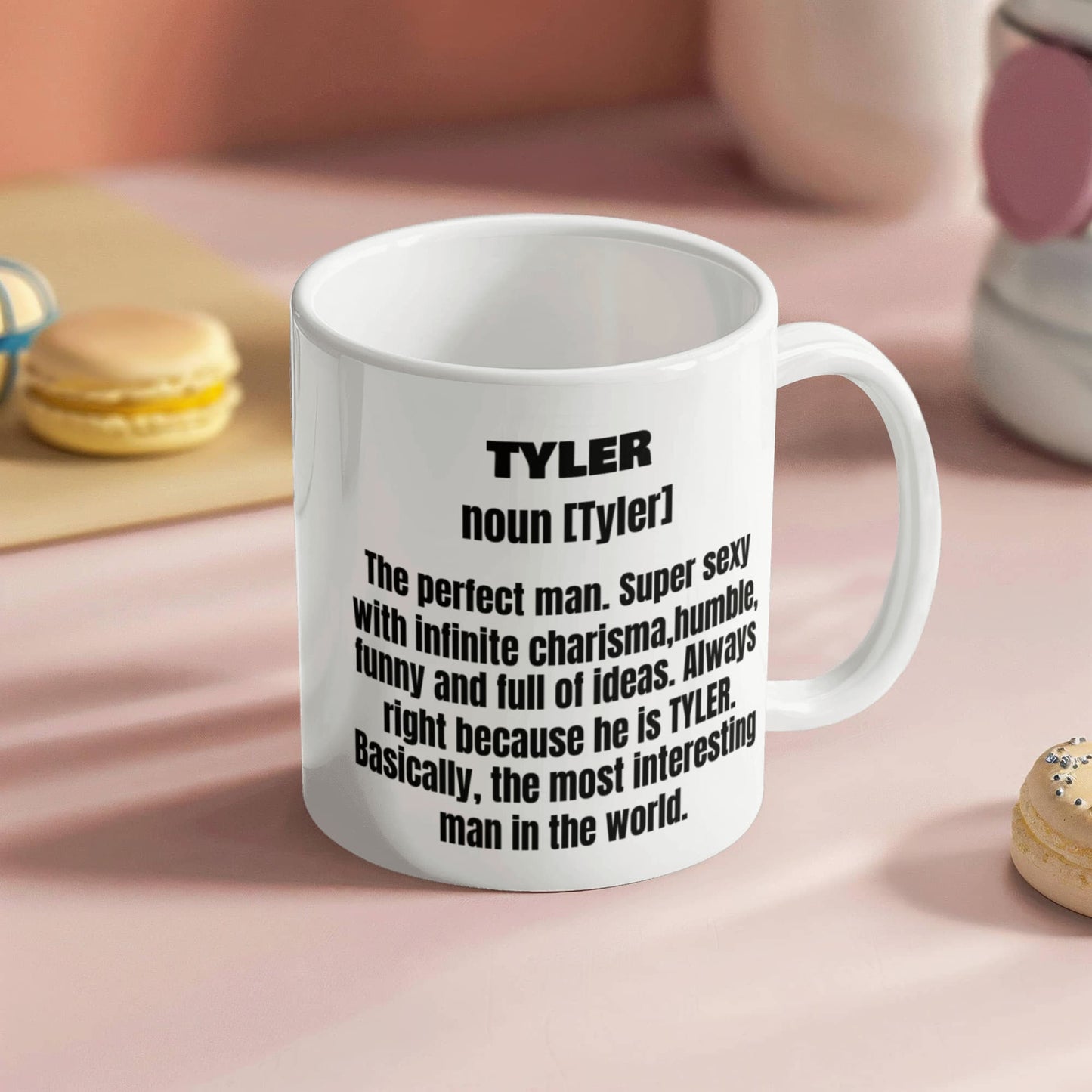 Funny Mug- Adult Definition - First Name Tyler Men Funny White Porcelain Coffee Mug Cute Cool Ceramic Cup 11 oz