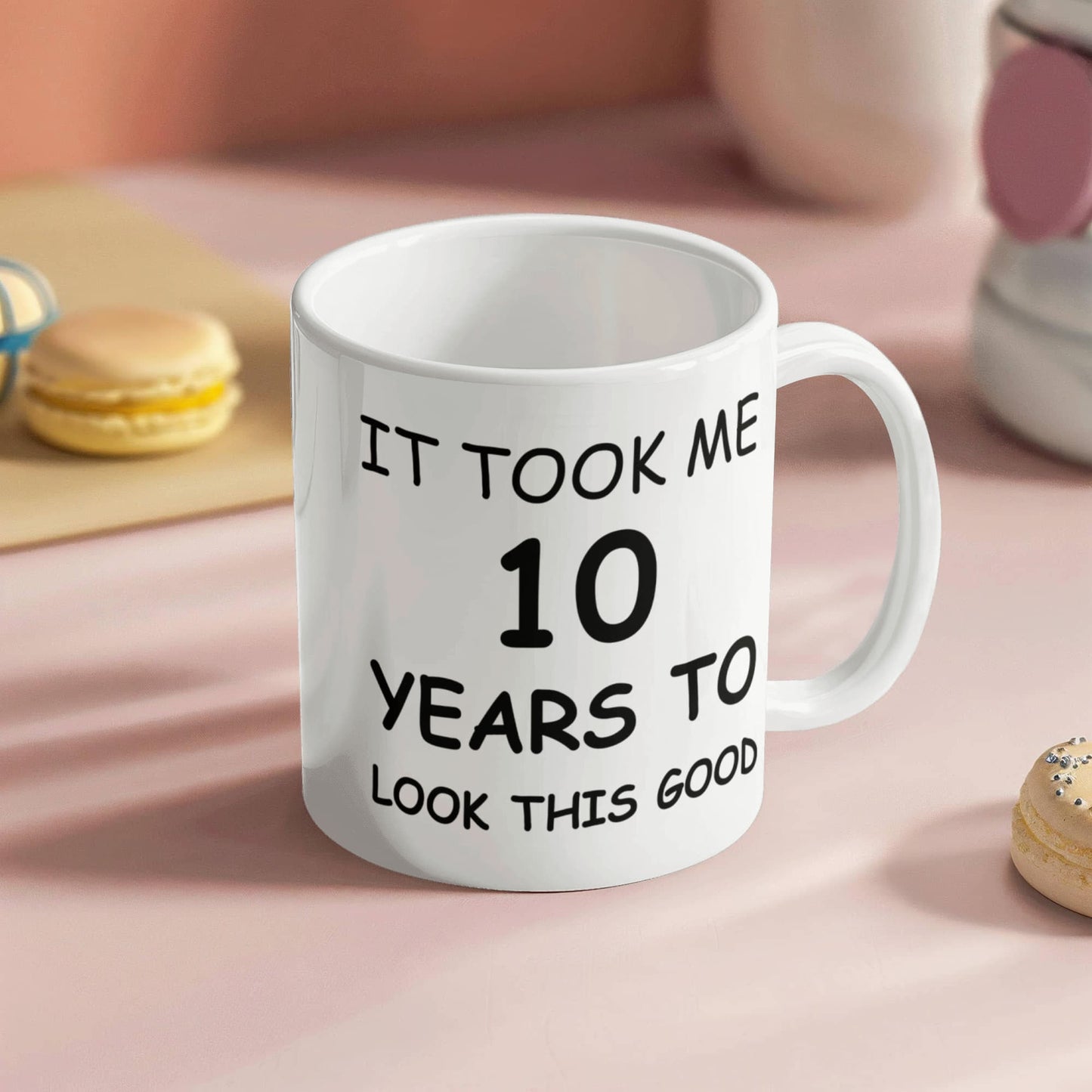 10th Birthday Mug for Men/Women, Birthday Mugs - It Took me 10 Years to Look This Good - 10th Birthday Cup for Family Ceramic Cup White, Funny Mugs 11 Oz
