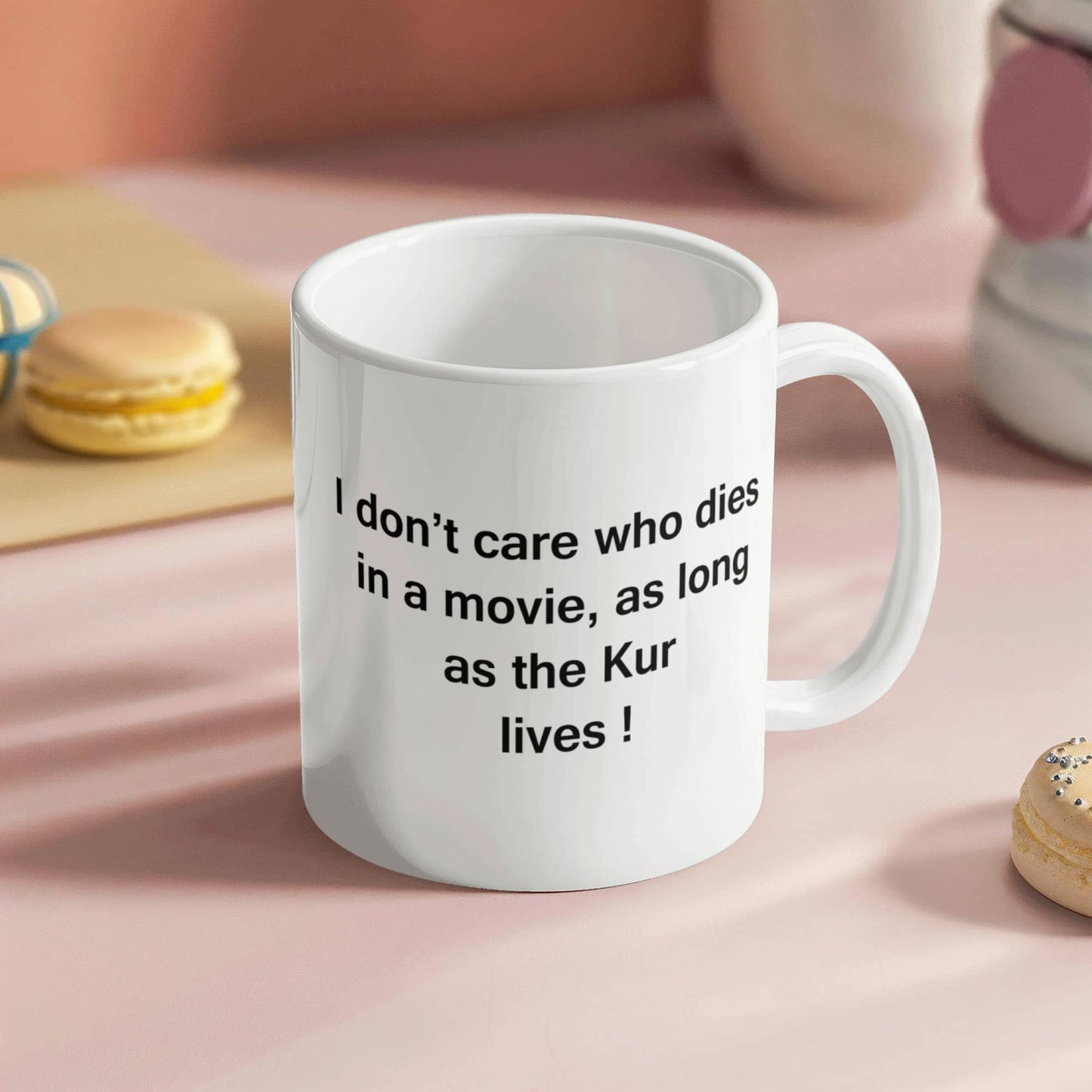 Dog Coffee Mug for Dog Lovers, Dog Lover Gifts - I Don't Care Who Dies, As Long As Kur Lives - Ceramic Fun Cute Dog Lover Mug White Coffee Cup