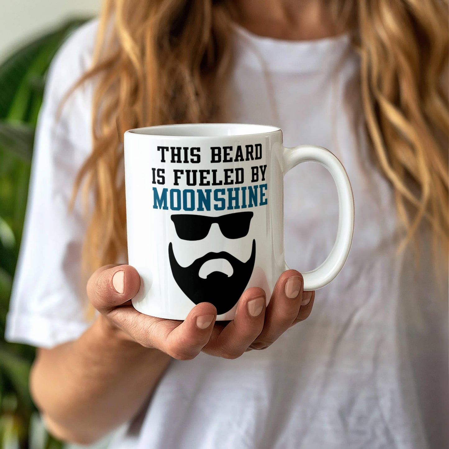 Might Be Coffee or Alcohol Coffee Mug, This Beard Is Fueled By Moonshine-White Porcelain Coffee Mug 11 oz