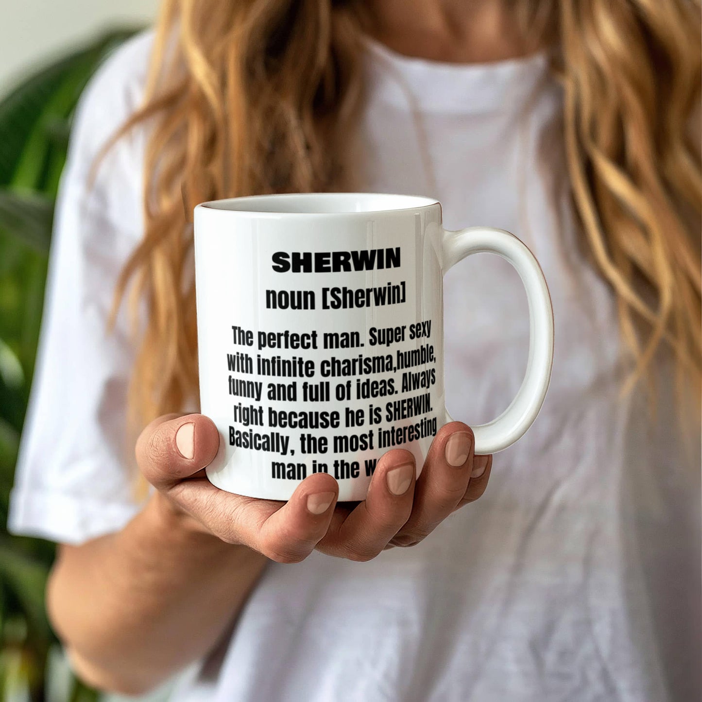 Sherwin First Name Adult Definition - Funny White Porcelain Coffee Mug Cute Ceramic Cup 11 oz