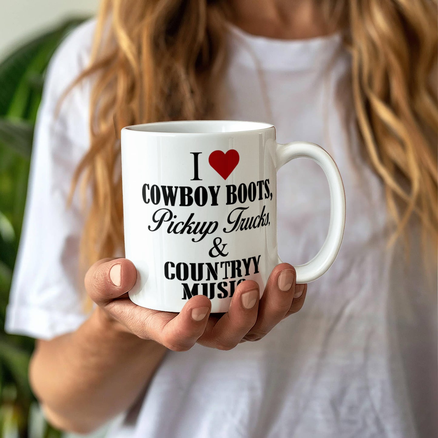 Music Lover Gift Coffee Mug,I Love Cowboy Boots, Pickup Trucks And Country Music-White Porcelain Coffee Mug 11 oz For Father, Brother, Sister, drummer