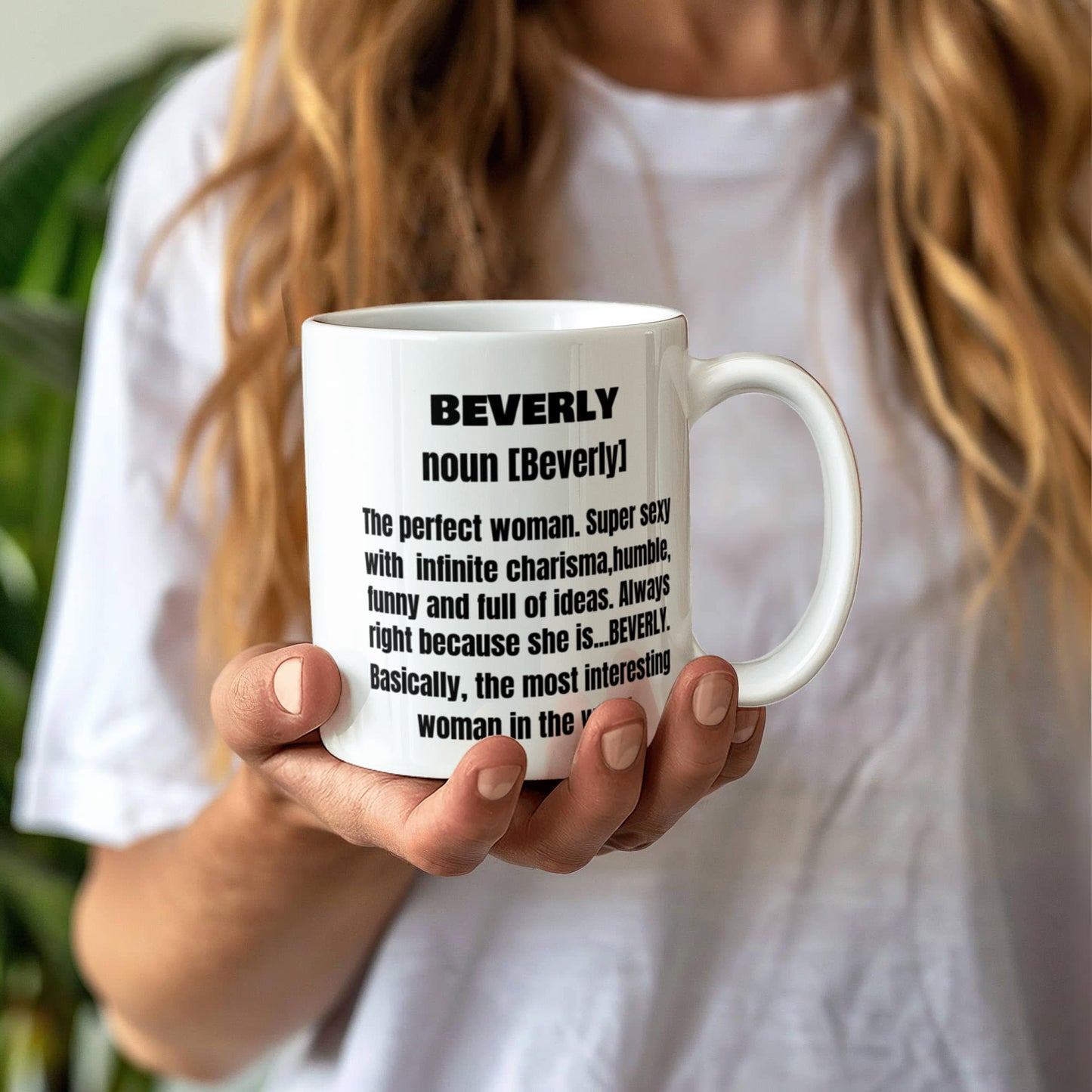 Beverly First Name Adult Definition - Funny White Porcelain Coffee Mug Cute Cool Ceramic Cup 11 oz
