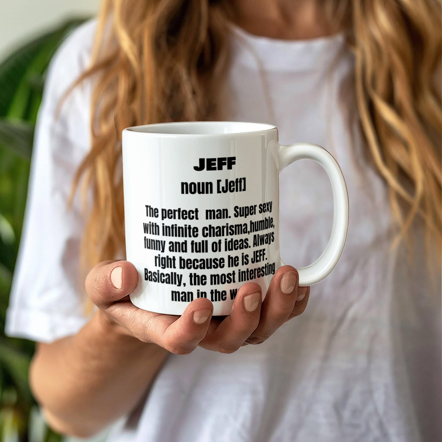 Jeff First Name Adult Definition - Funny White Porcelain Coffee Mug Cute Ceramic Cup 11 oz