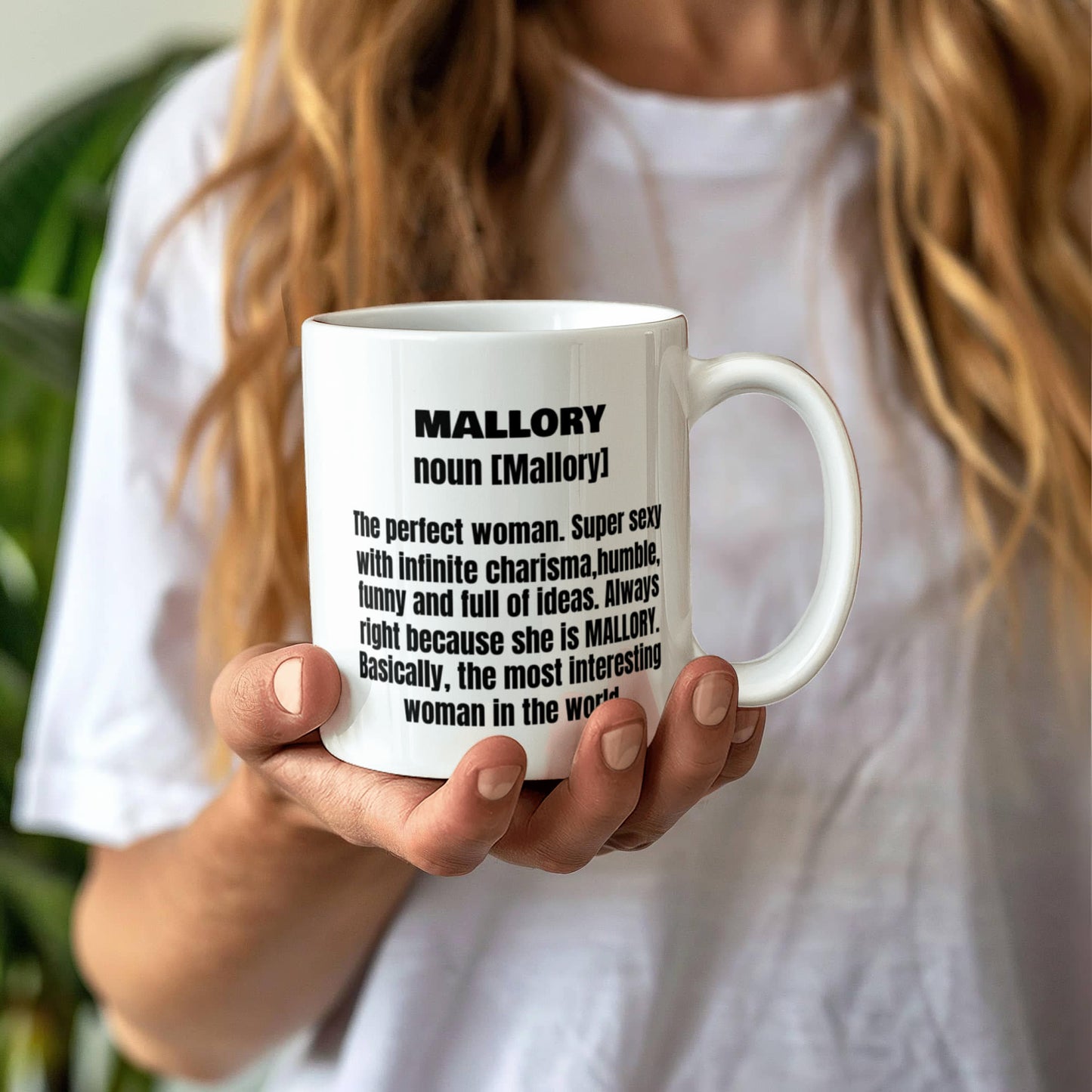 Mallory First Name Adult Definition - Funny White Porcelain Coffee Mug Cute Ceramic Cup 11 oz