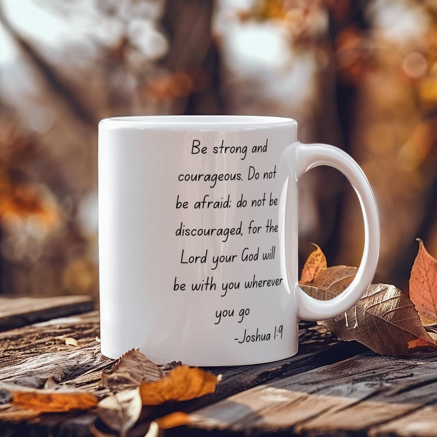 Joshua 1:9 Coffee Mug, Bible Quotes Coffee Mug, Motivational Quotes, inspirational quotes, Bible Verse- White Porcelain Coffee Mug 11 Oz