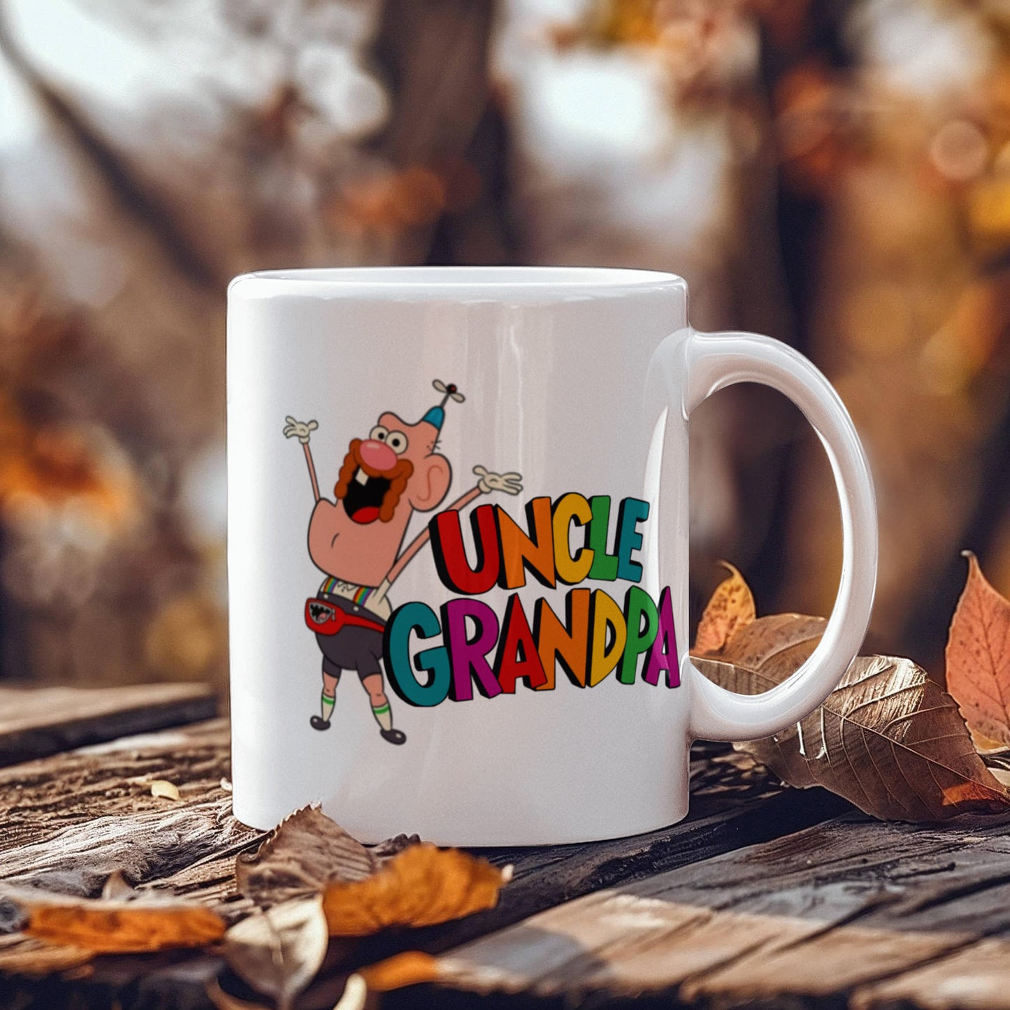 UNCLE GRANDPA Coffee Cup - White Porcelain Coffee Cup,Premium 11 oz White coffee cup