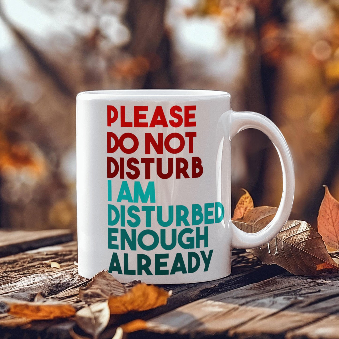 Please Do Not Disturb I Am Disturbed Enough Already- White Porcelain Coffee Mug 11 Oz Funny Quotes Coffee Mug