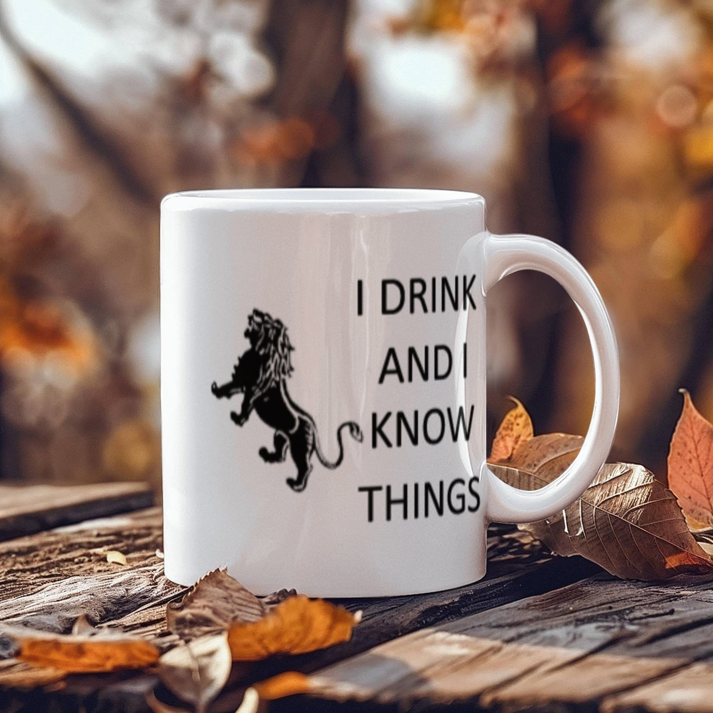 I Drink and I Know Things - Glass Coffee Mug, Funny Cup -  White Coffee Mug 11 oz