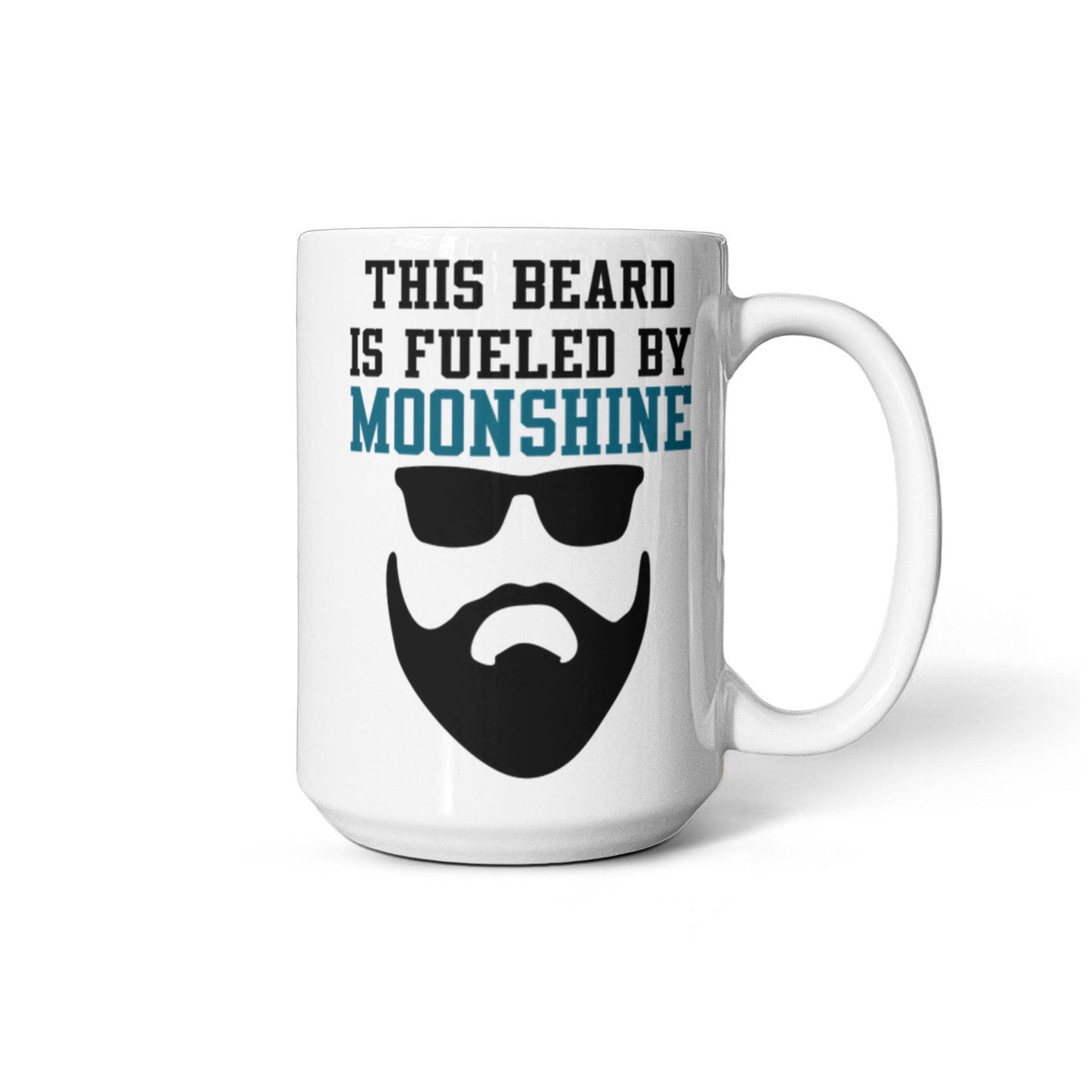 Might Be Coffee or Alcohol Coffee Mug, This Beard Is Fueled By Moonshine-White Porcelain Coffee Mug 11 oz