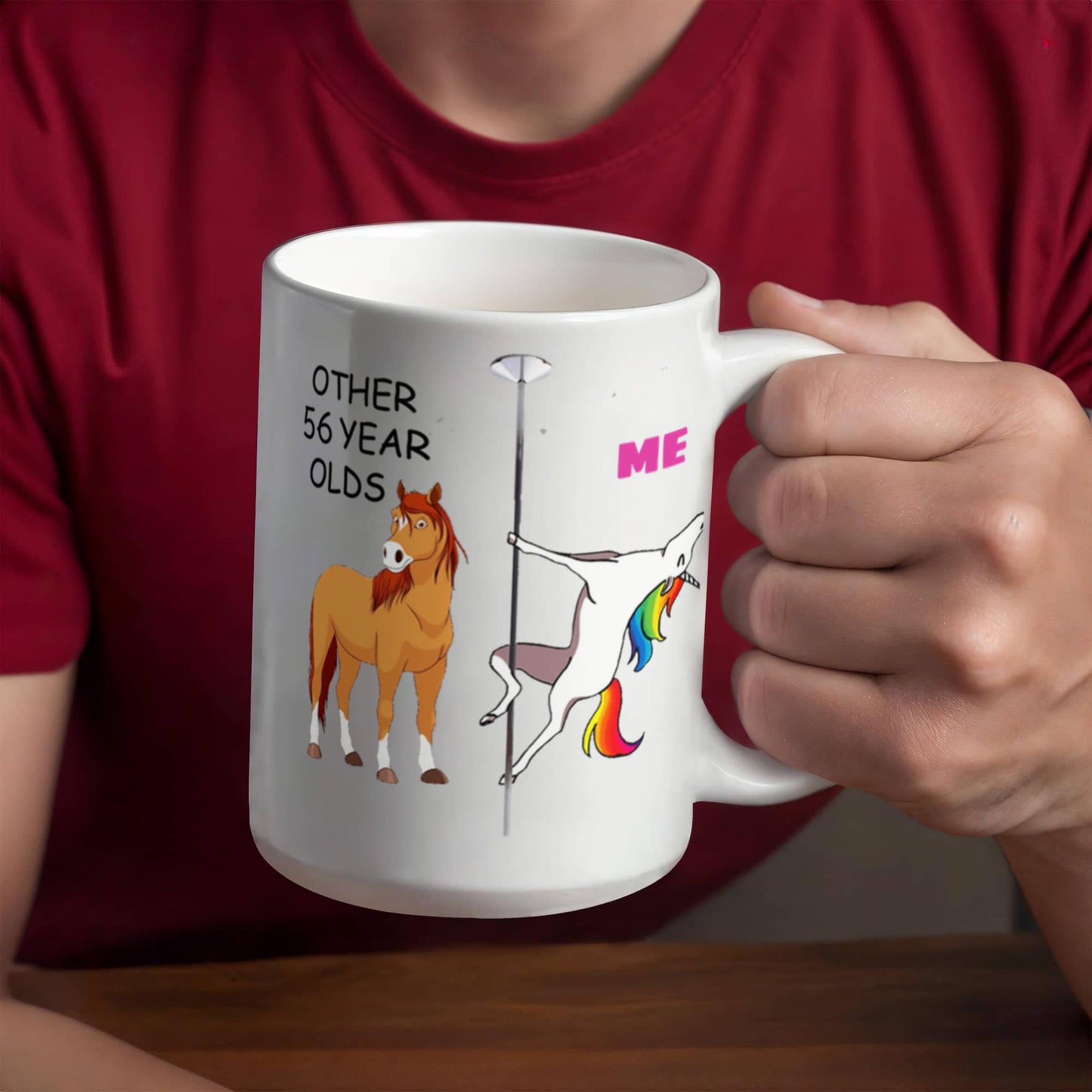 56th Birthday Gift for Women - Other 56 Year Olds Me Unicorn Coffee Mug - Funny White Porcelain Coffee 11 oz