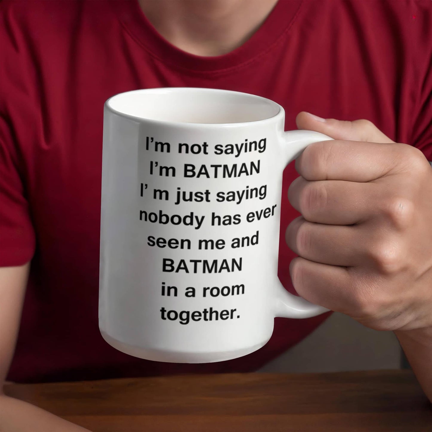 Batman And Me White Mugs - Funny Coffee Mugs For SuperHero Lovers - Porcelain white Mug 11 oz