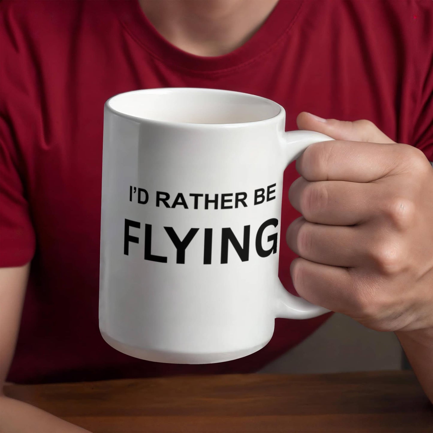 Pilot shot glass quotes mugs, I'd rather be flying - White Porcelain Coffee 11 oz
