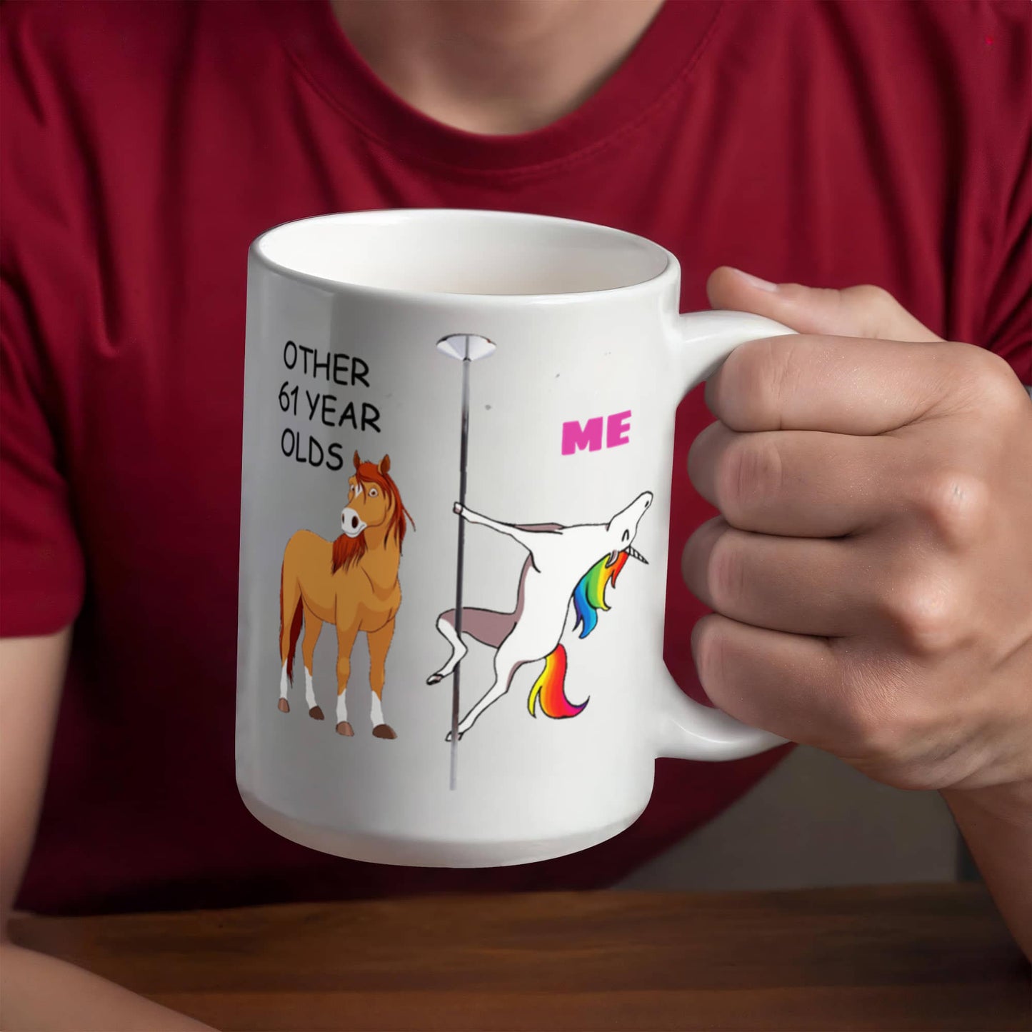 61st Birthday Gift for Women - Other 61 Year Olds Me Unicorn Coffee Mug - Funny White Porcelain Coffee 11 oz