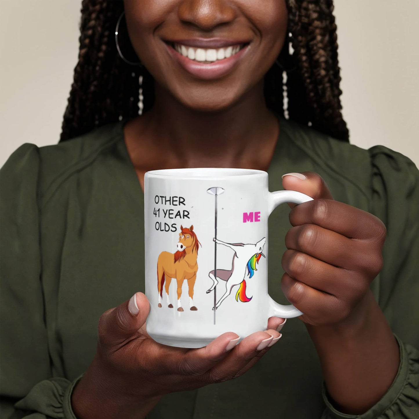 41st Birthday Gift for Women - Other 41 Year Olds Me Unicorn Coffee Mug - Funny White Porcelain Coffee 11 oz