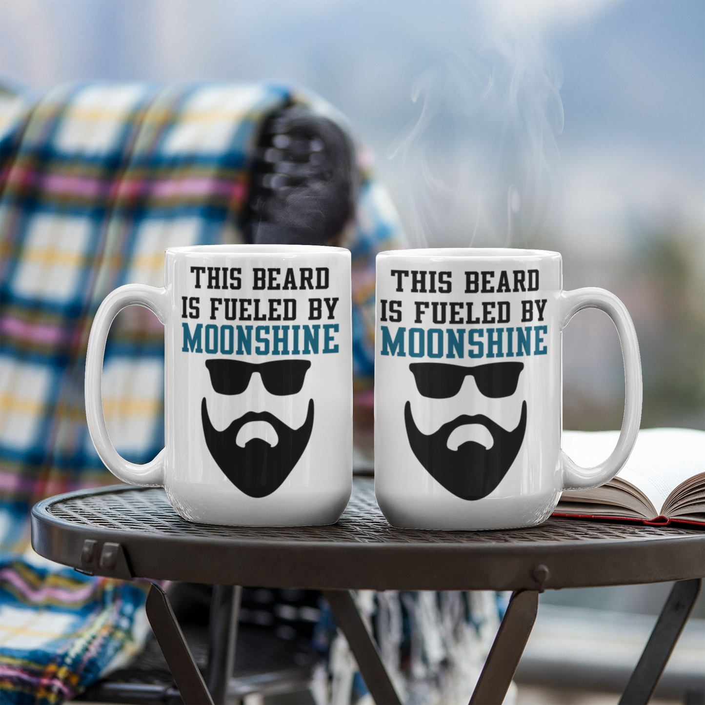 Might Be Coffee or Alcohol Coffee Mug, This Beard Is Fueled By Moonshine-White Porcelain Coffee Mug 11 oz
