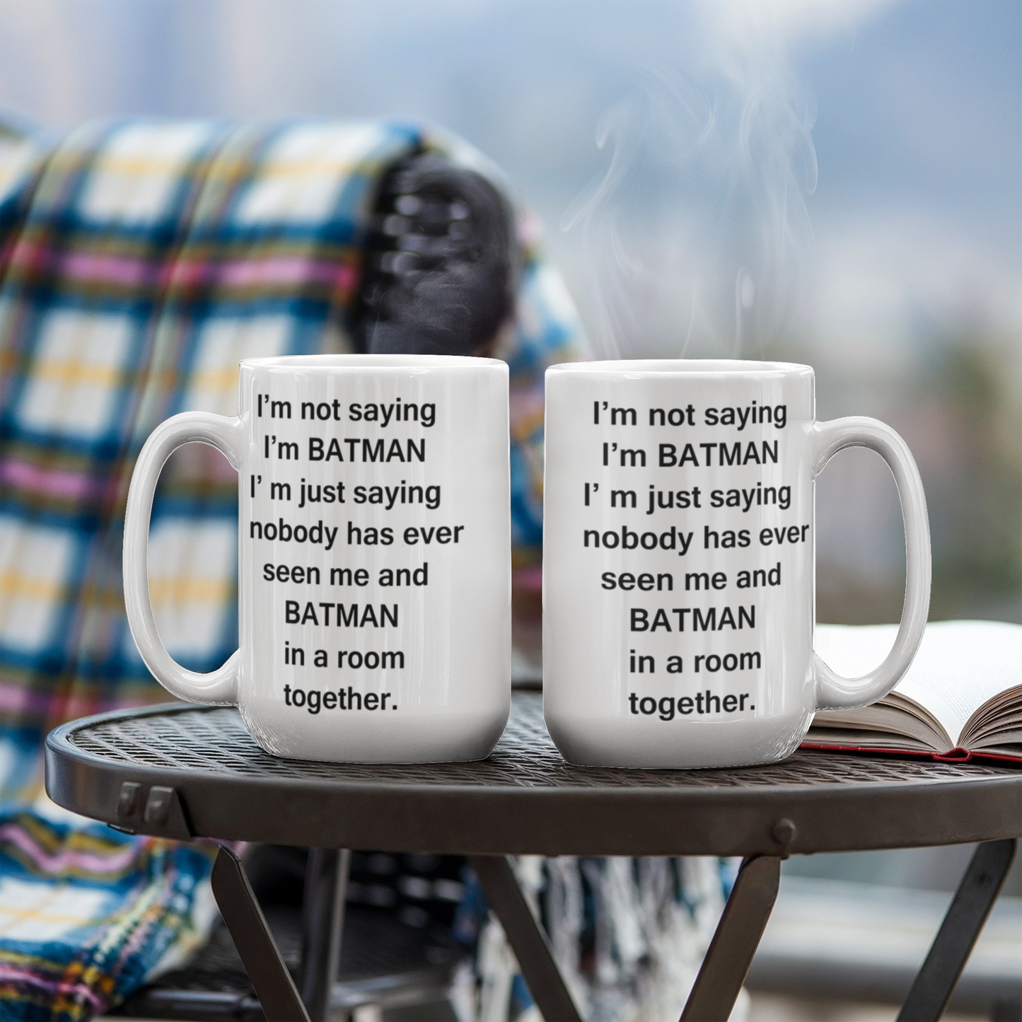 Batman And Me White Mugs - Funny Coffee Mugs For SuperHero Lovers - Porcelain white Mug 11 oz