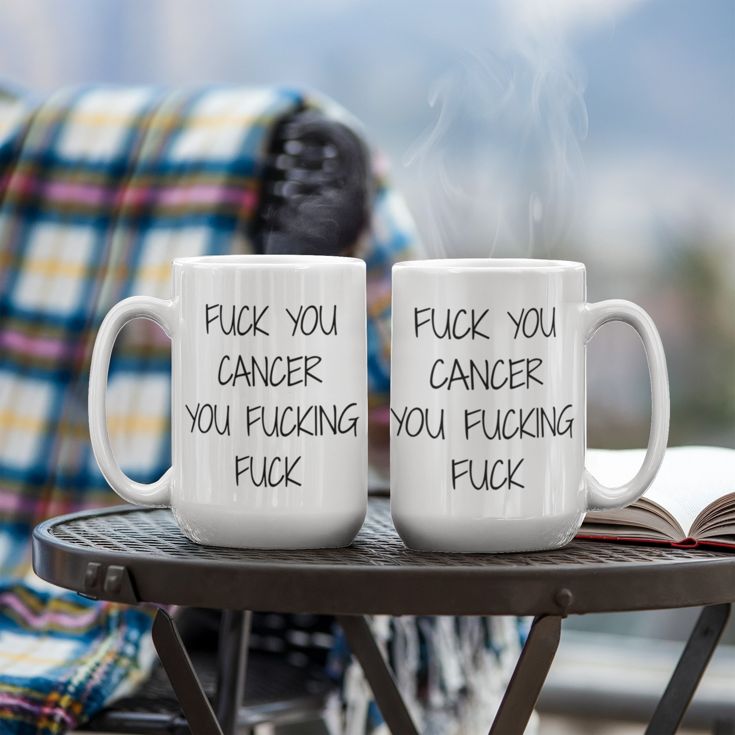 Cancer Survivor Coffee Mug, F.ck You Cancer You F,cking You F,cking F,ck- White Porcelain Coffee Mug 11 oz