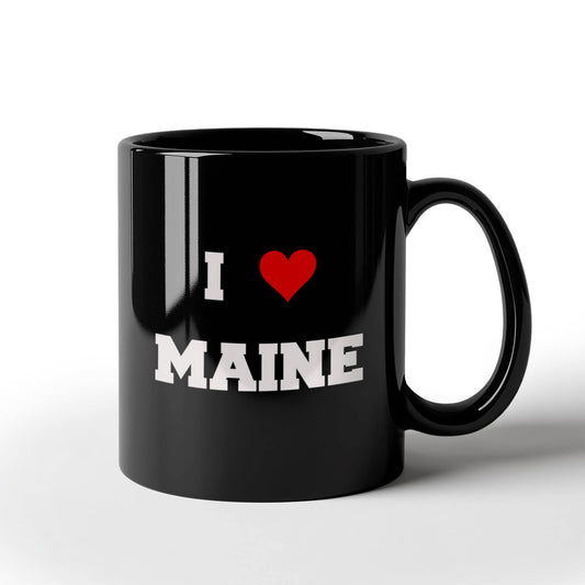 Maine Tea Coffee Mugs,I Love Maine USA States Ceramic Black Coffee Mug Tea Cup Gifts Mugs 11 oz