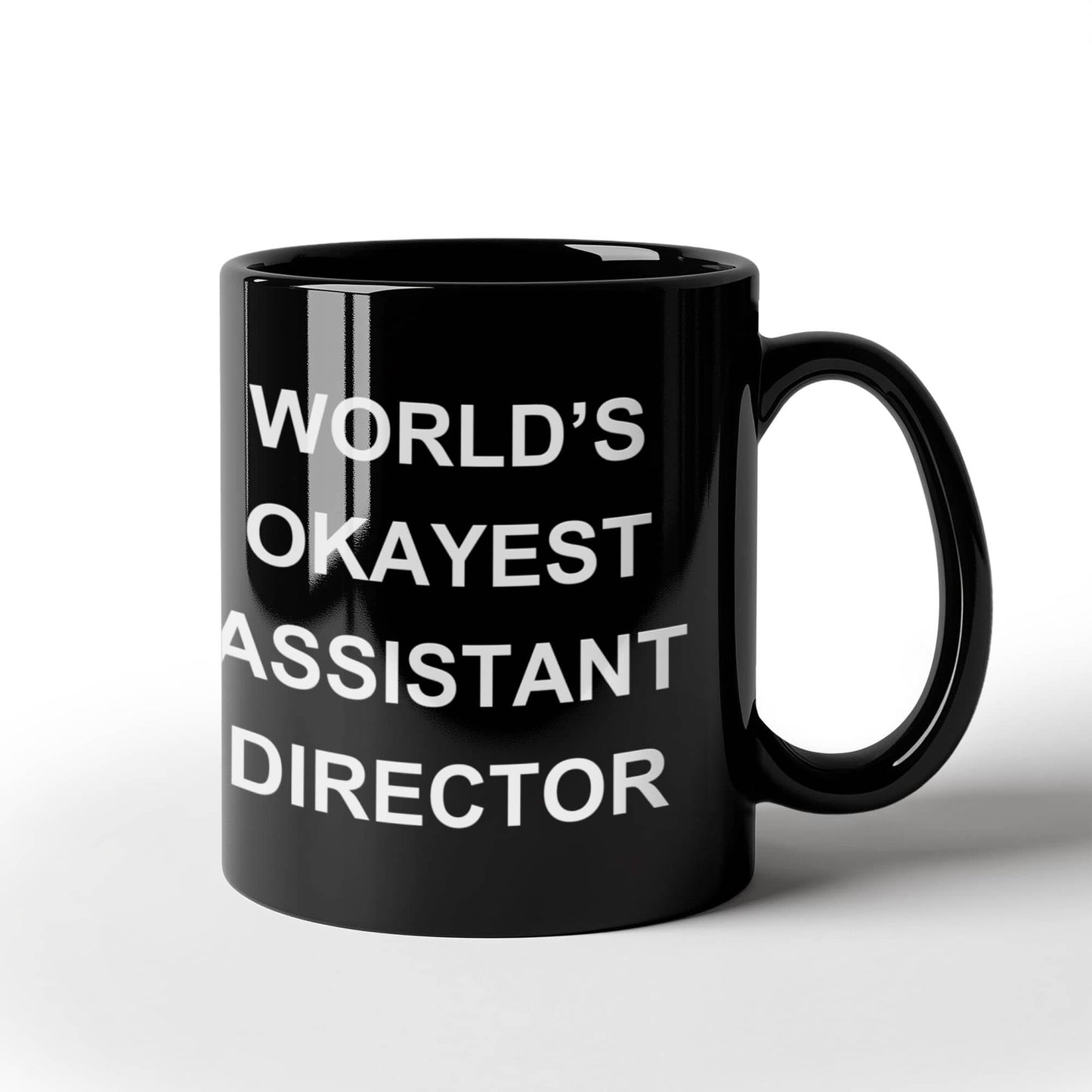 Assistant Director Gifts - World's Okayest Assistant Director - Birthday Gifts Ceramic Cup Black, Funny Mugs Gift Ideas 11 Oz