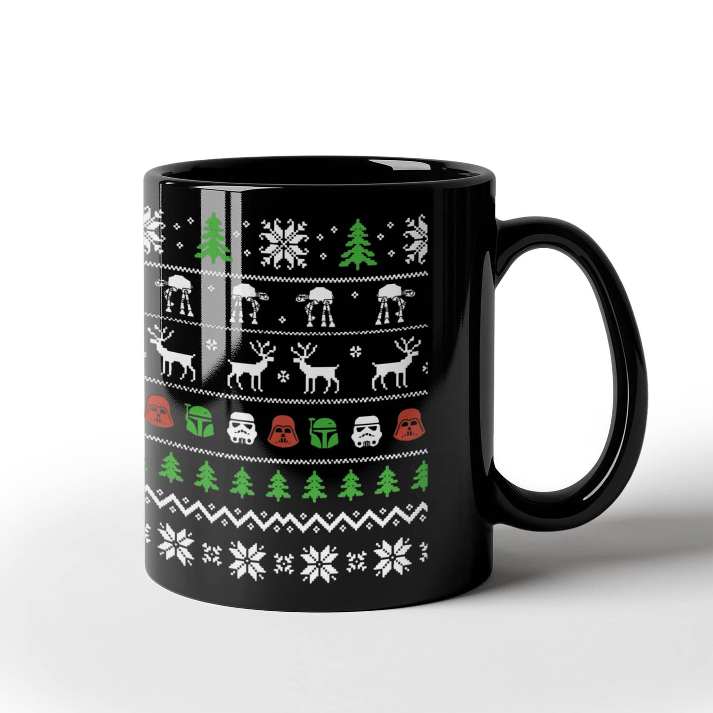 Gifts for Christmas, Christmas Star wars - Black Coffee Mug Porcelain Tea Cup 11 oz - Great Gift