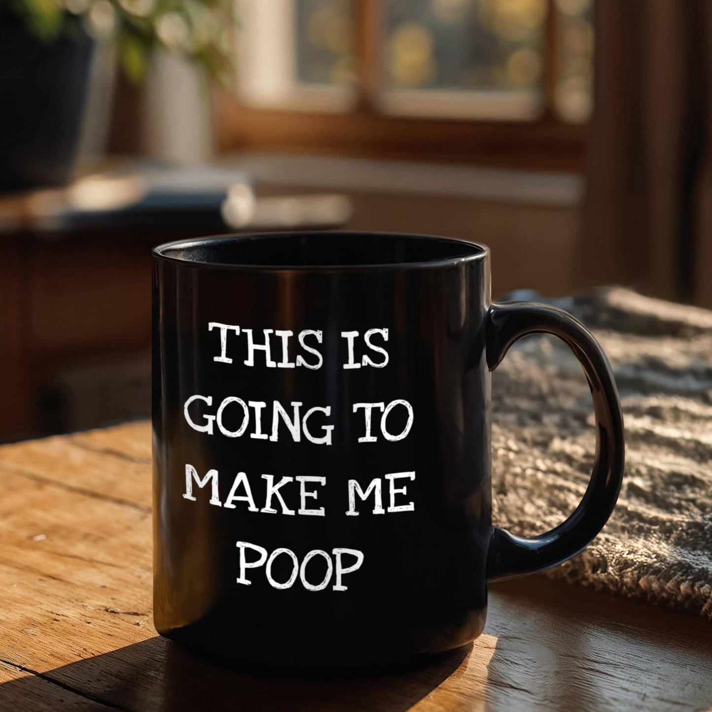This Is Going To Make Me Poop, Coffee Addict Coffee Mug- Black Porcelain Coffee Mug 11 Oz Funny Quotes Coffee Mug